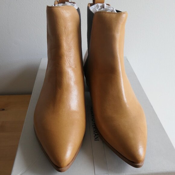 Fermani-Women’s pointed toe leather ankle boots-Size 5.5-6 US/36EU-New in box - Picture 1 of 15